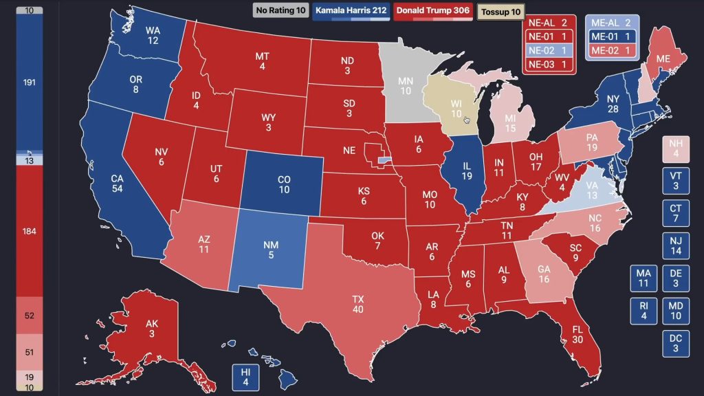 Electoral Map based on polling July 24 2020